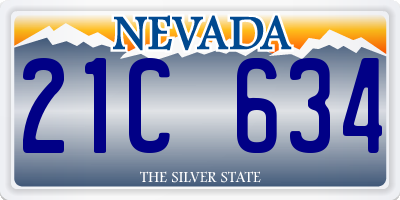 NV license plate 21C634