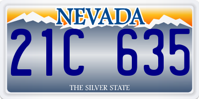 NV license plate 21C635