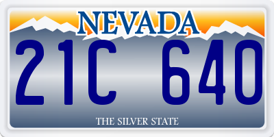 NV license plate 21C640