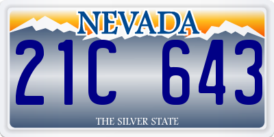 NV license plate 21C643