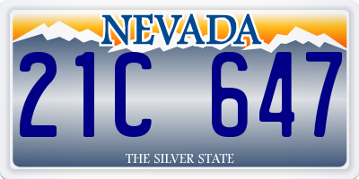 NV license plate 21C647