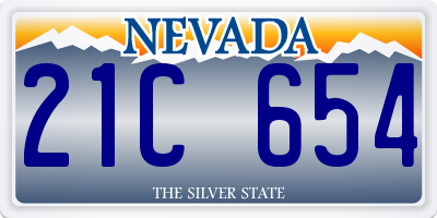 NV license plate 21C654