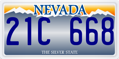 NV license plate 21C668