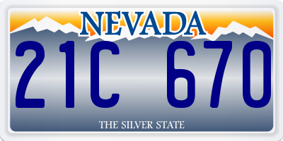 NV license plate 21C670