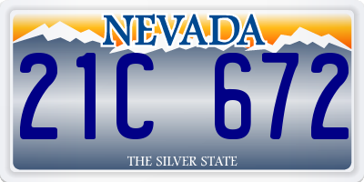 NV license plate 21C672