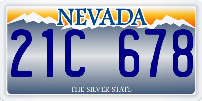 NV license plate 21C678