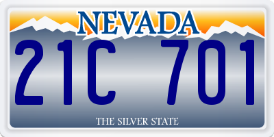 NV license plate 21C701