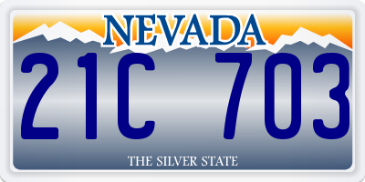 NV license plate 21C703