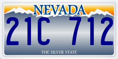 NV license plate 21C712