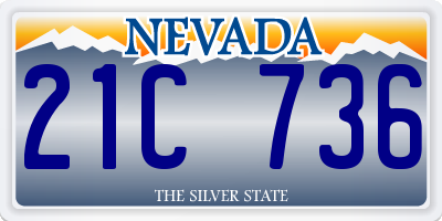 NV license plate 21C736