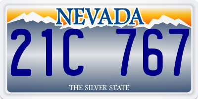 NV license plate 21C767