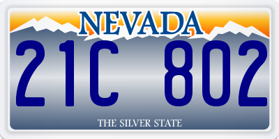 NV license plate 21C802