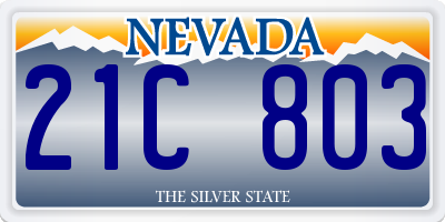 NV license plate 21C803