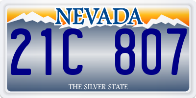 NV license plate 21C807