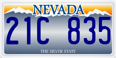 NV license plate 21C835