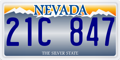 NV license plate 21C847