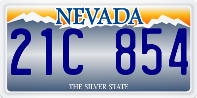 NV license plate 21C854