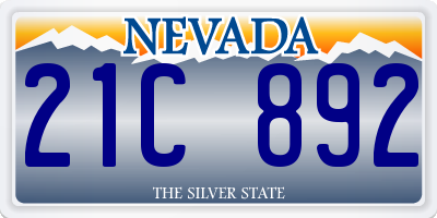 NV license plate 21C892