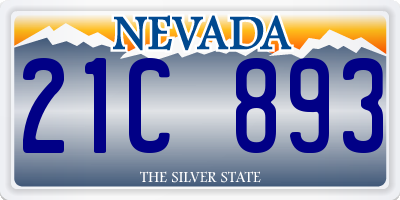 NV license plate 21C893