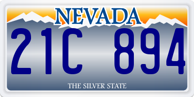NV license plate 21C894