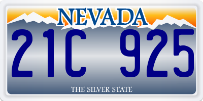 NV license plate 21C925