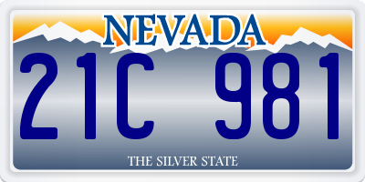 NV license plate 21C981