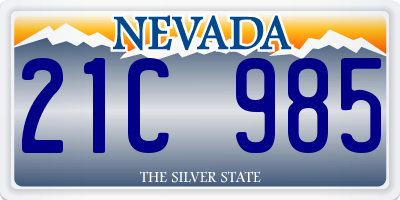 NV license plate 21C985
