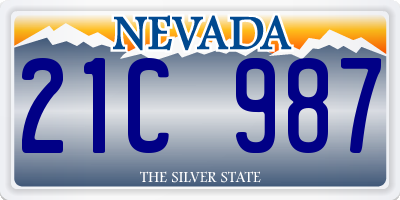 NV license plate 21C987