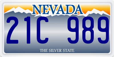 NV license plate 21C989