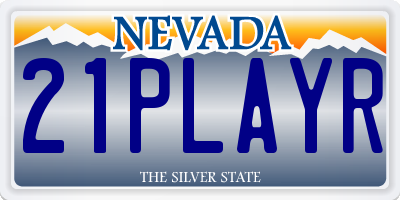 NV license plate 21PLAYR