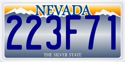 NV license plate 223F71