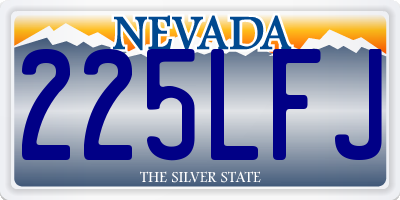 NV license plate 225LFJ