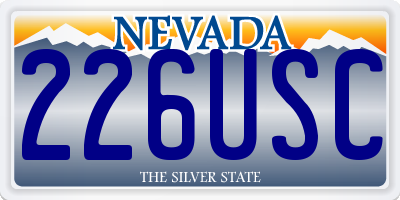 NV license plate 226USC