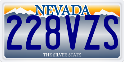 NV license plate 228VZS