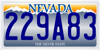 NV license plate 229A83