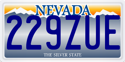 NV license plate 229ZUE