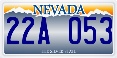 NV license plate 22A053