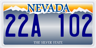 NV license plate 22A102