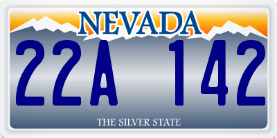 NV license plate 22A142