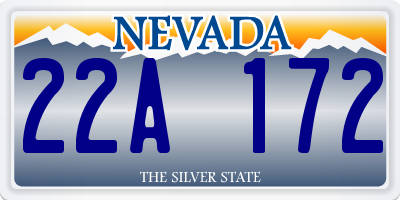NV license plate 22A172