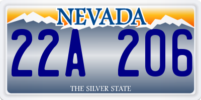 NV license plate 22A206