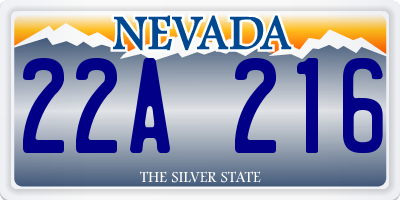 NV license plate 22A216