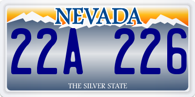NV license plate 22A226