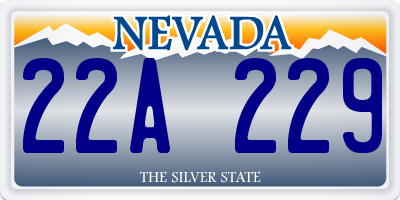 NV license plate 22A229