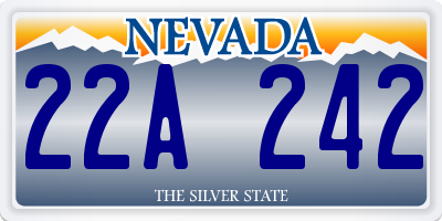 NV license plate 22A242