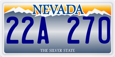NV license plate 22A270