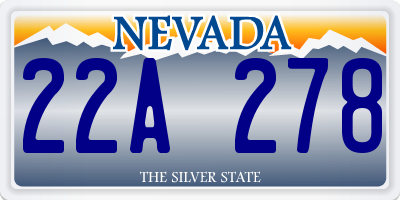NV license plate 22A278