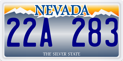 NV license plate 22A283