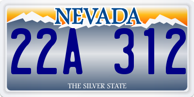 NV license plate 22A312
