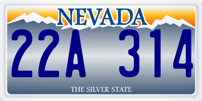 NV license plate 22A314